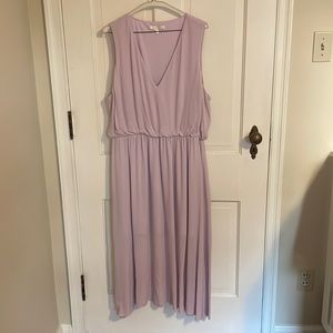 Gently Used Lilac WAYF dress; Vneck opening; elastic waist; size XXL